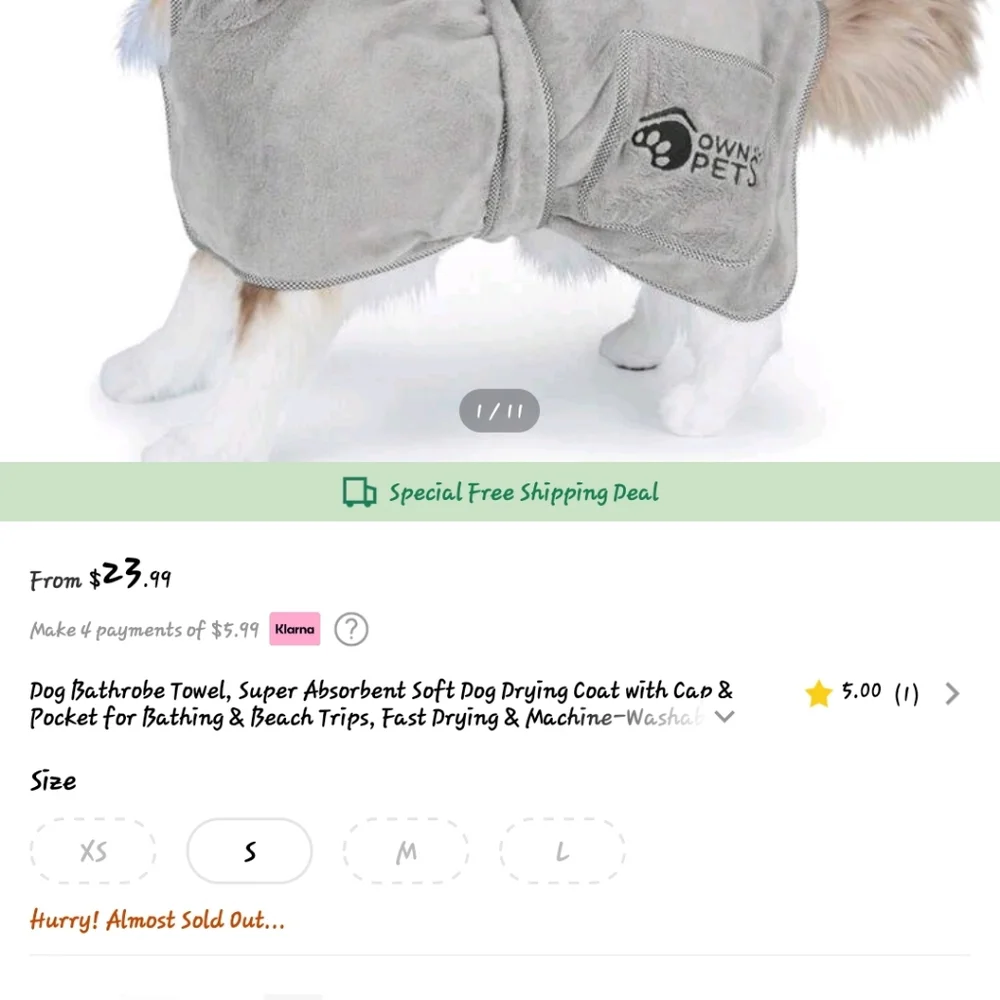 Pet towel/robe